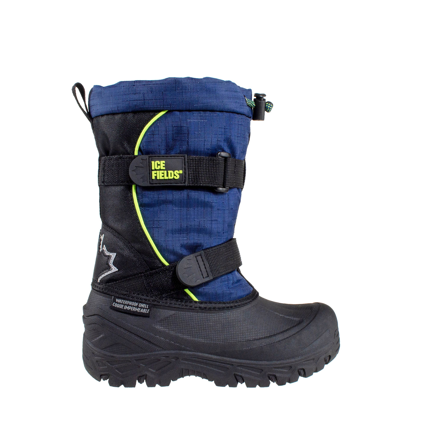 tall black insulated kid's winter pac boots #color_navy