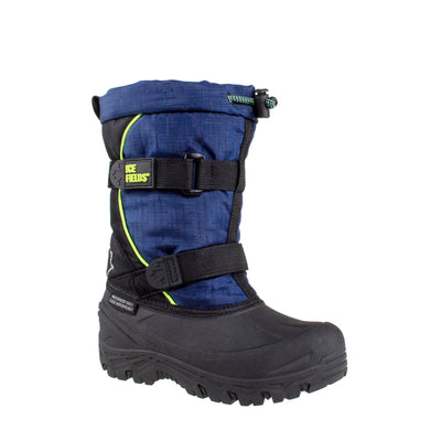 kid's tall navy pac boot with double velcro #color_navy