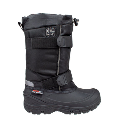 kid's tall black insulated boot with double velcro #color_black