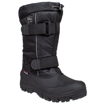 men's tall, black, waterproof pac boot with double velcro straps