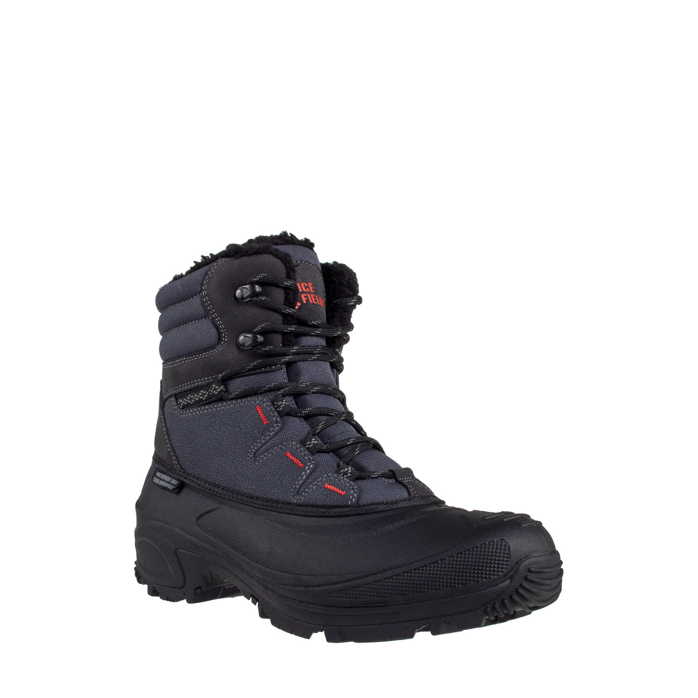 Men's Black Boot with Red Accents