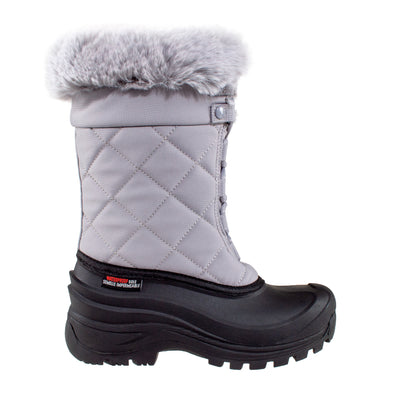 grey insulated women's winter boots with faux fur collar #color_grey