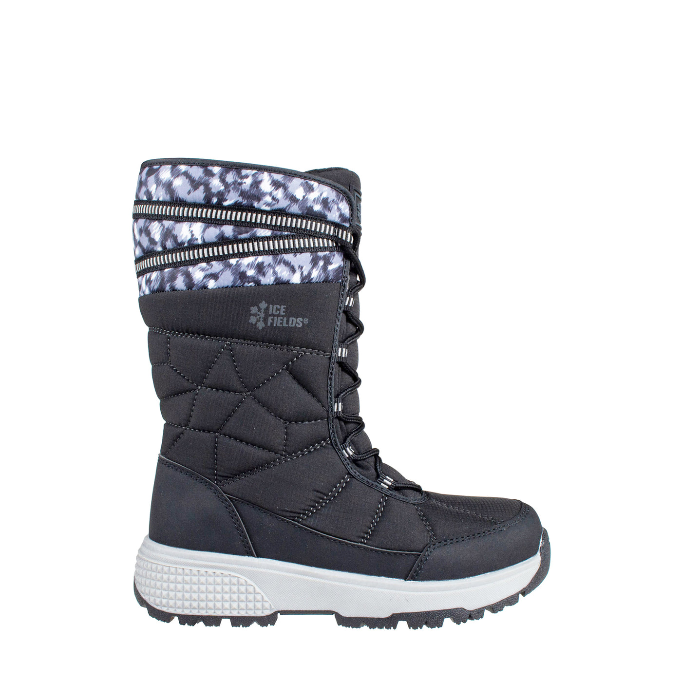 Tall, black, lace up, insulated youth boot #color_black