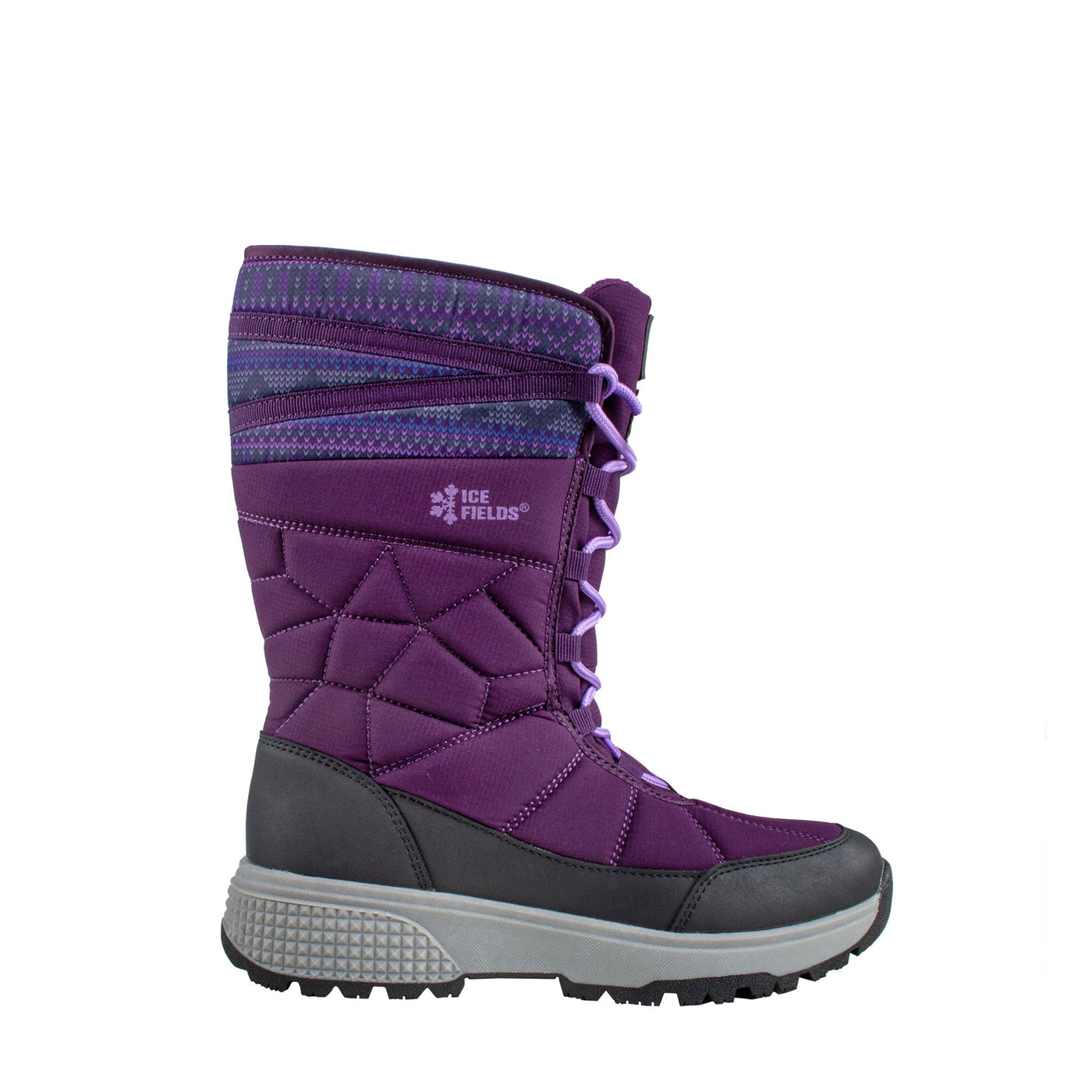 Tall, purple, lace up, insulated youth boot #color_purple