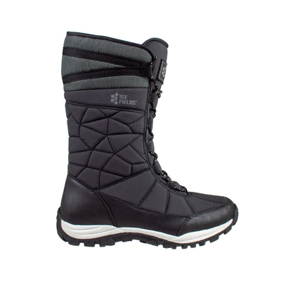 women's tall, black, insulated, nylon winter boot #color_black