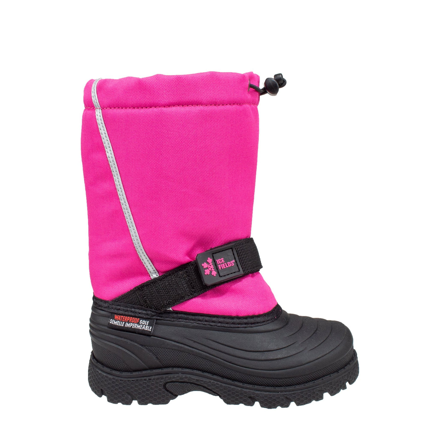 kids bright pink pac boot with velcro strap #color_pink