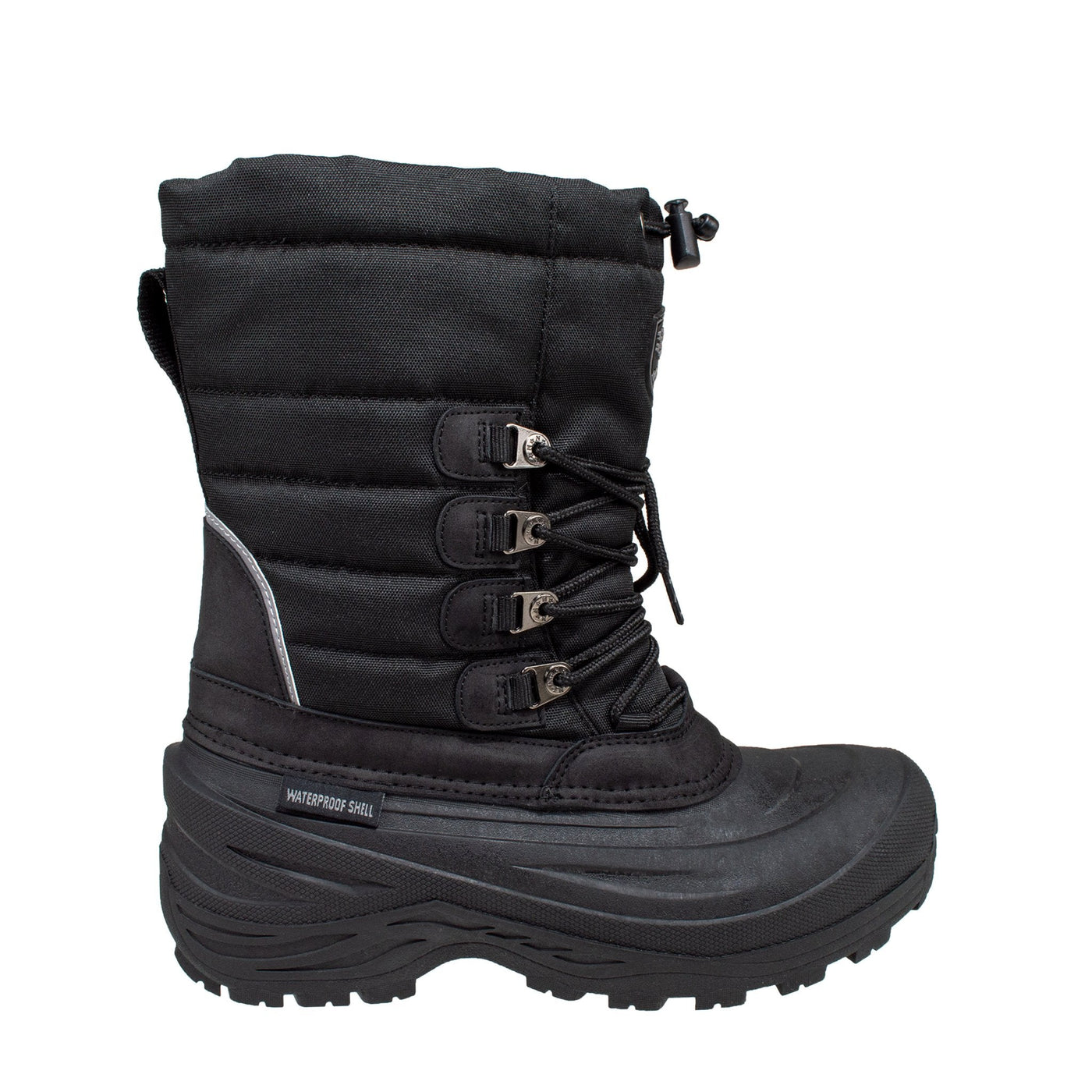 black insulated anti-slip men's winter boots