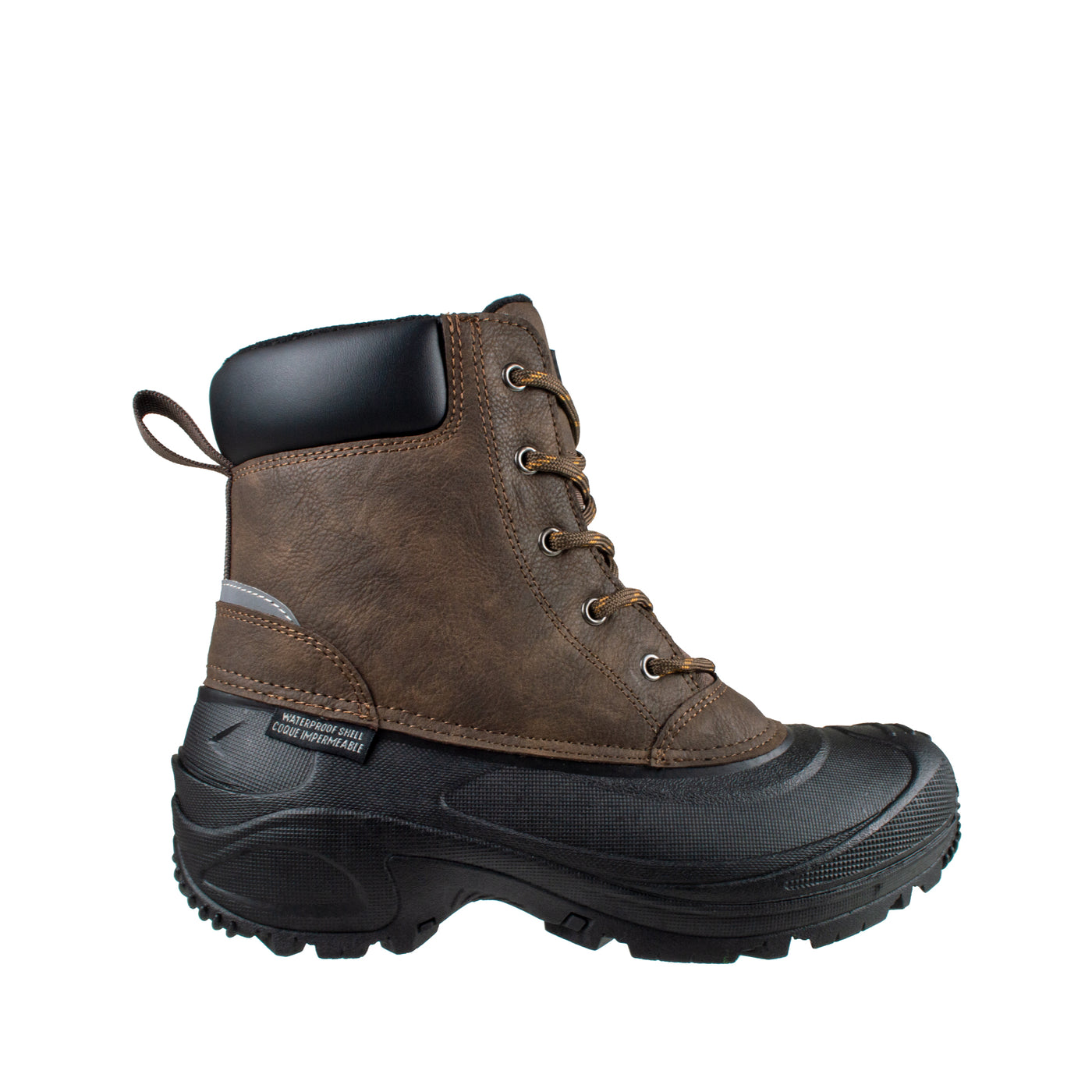 Men's vegan leather brown boot #color_brown