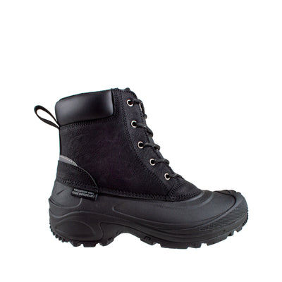Men's low cut, black, vegan leather Boot #color_black