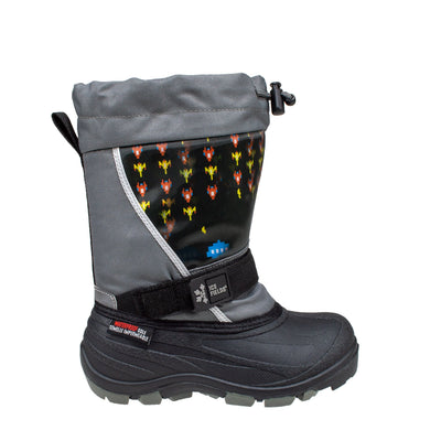 grey lenticular fun light up warm kids winter boots #color_grey