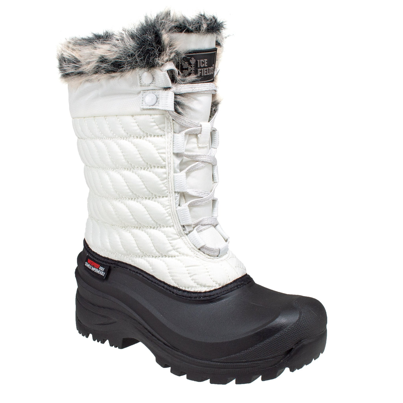 white insulated women's winter boots with faux fur collar #color_white