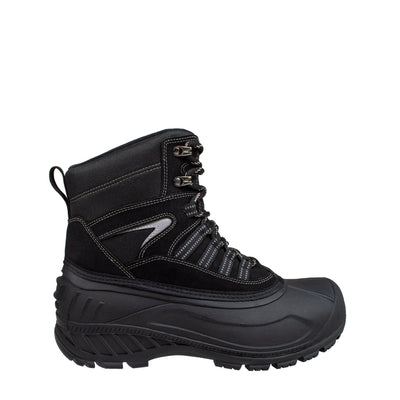 black insulated men's winter boots